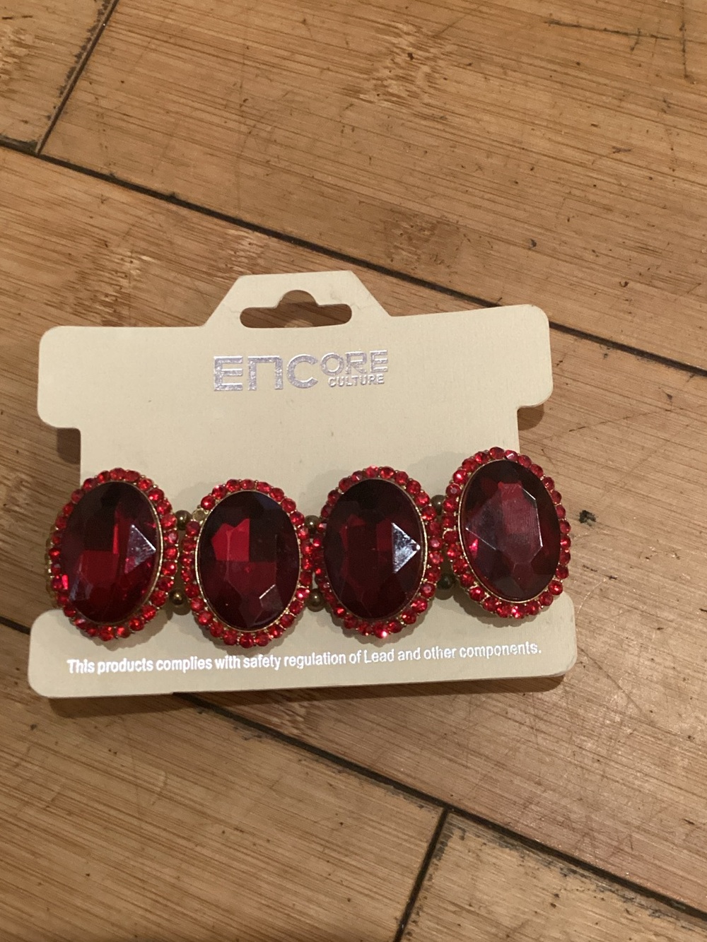 Red‎ Crystal Statement Bracelet